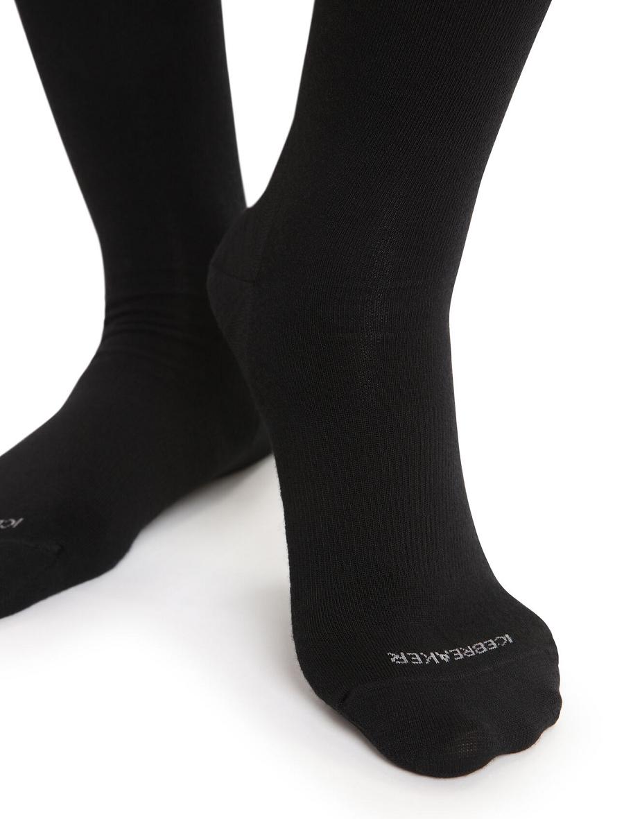 Black Icebreaker Merino Lifestyle Fine Gauge Crew Women's Socks | AU 1436PJJQ